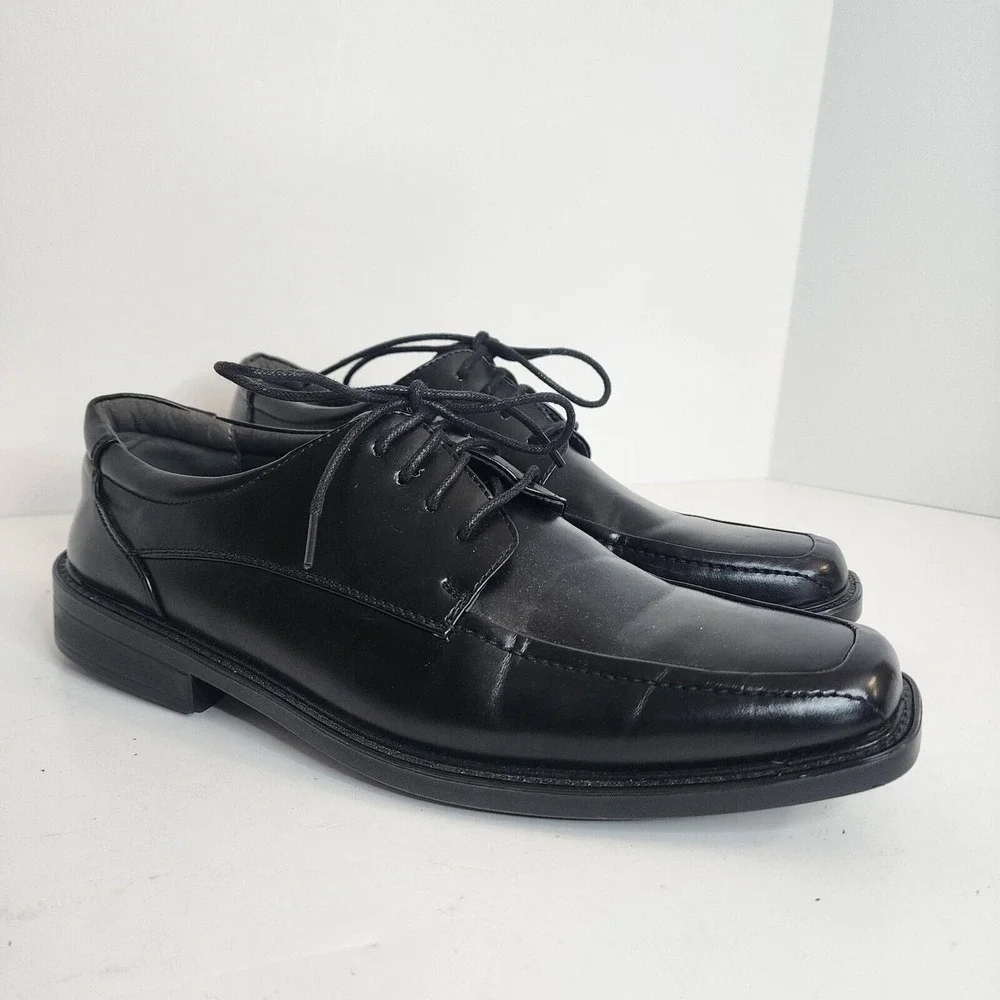 Soft Stags Town Black Simulated Leather Lace Up Dress Shoes Men Size 8.5 M‎